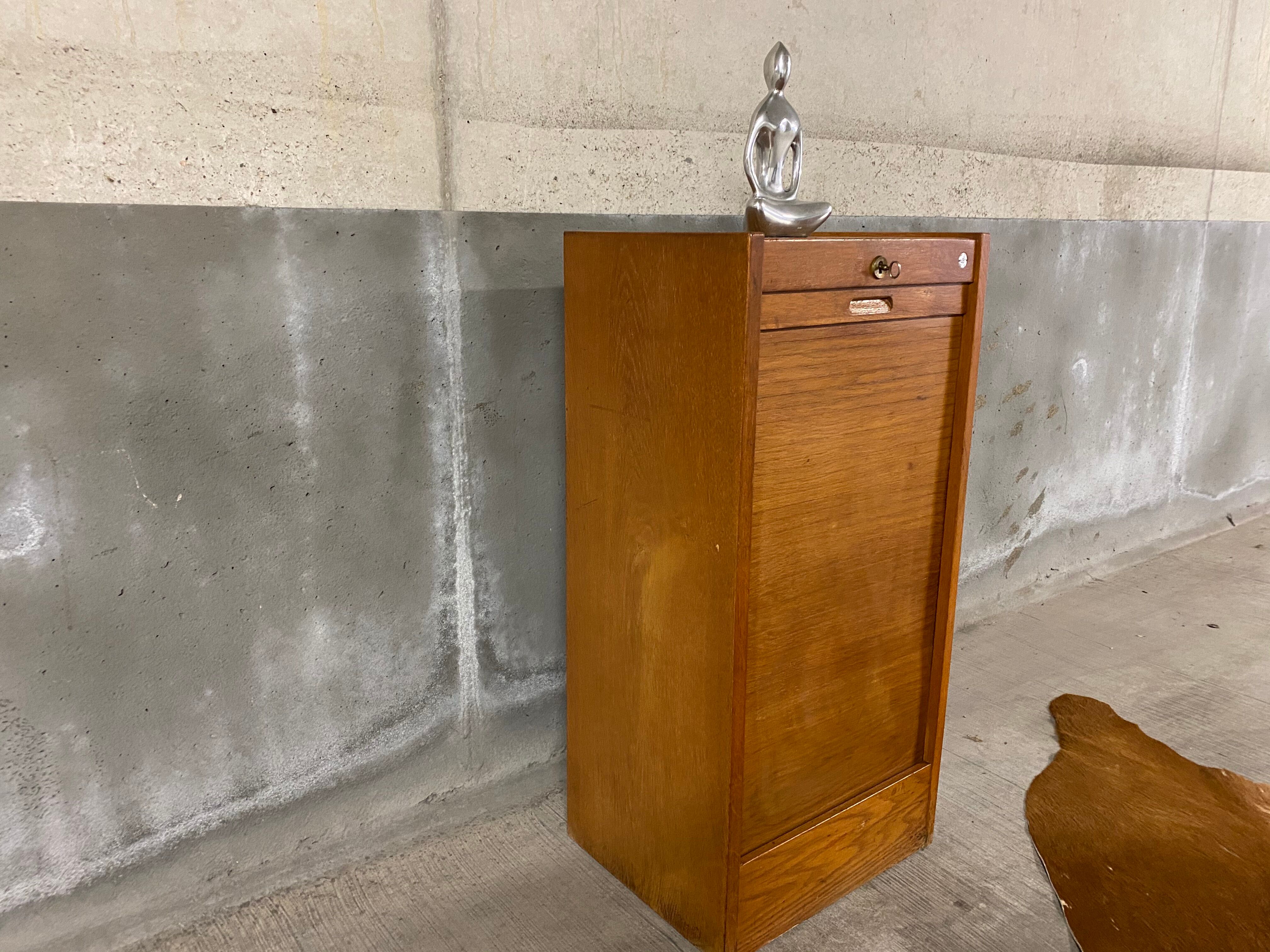 industrial furniture notary binder has vintage J-B curtain 1960S