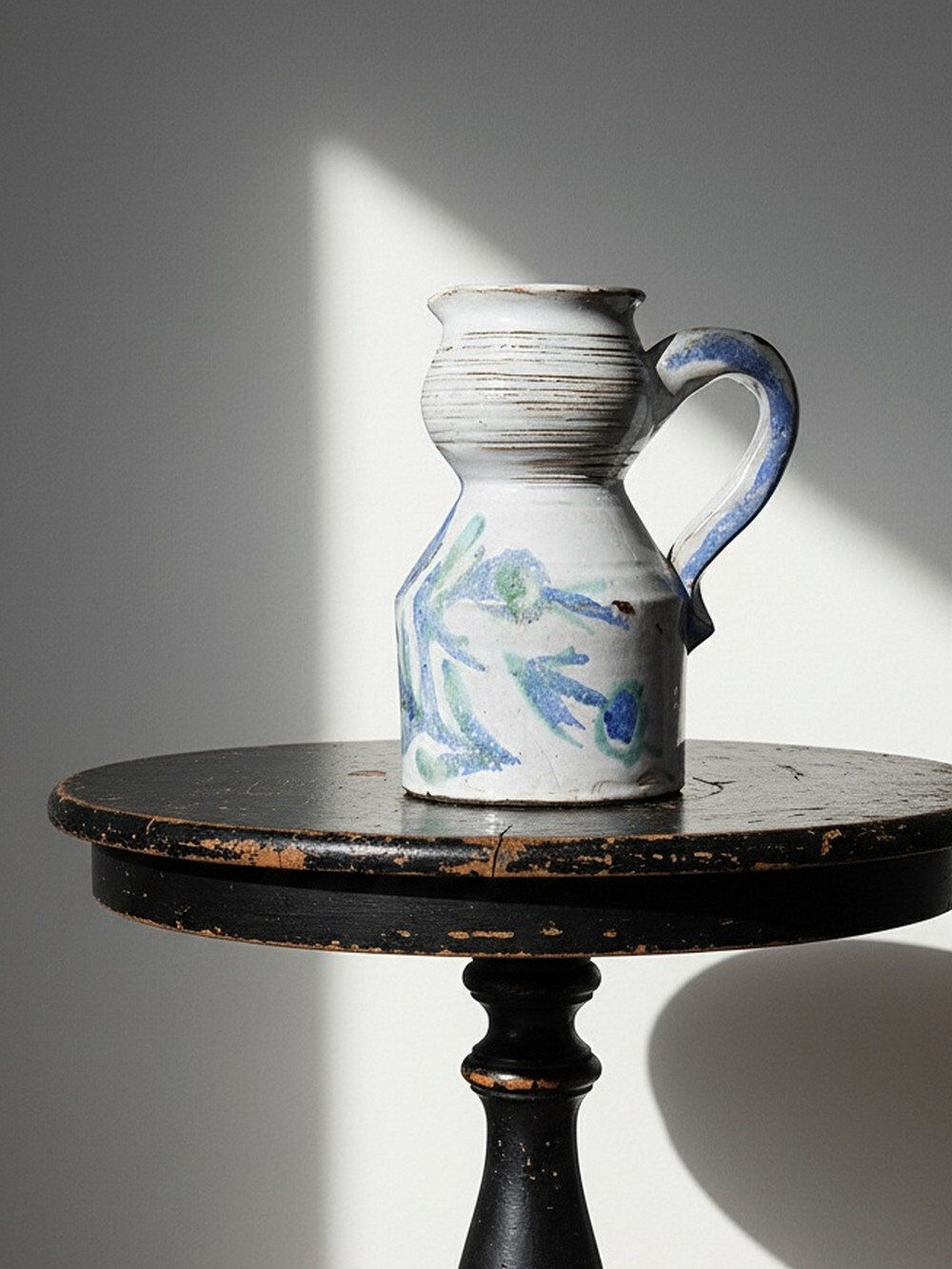 Glazed stoneware pitcher Vallauris 1970s Boris Kasianoff, Albert Thiry, Le Mûrier