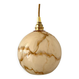 Art Deco walking lamp in marbled beige opaline