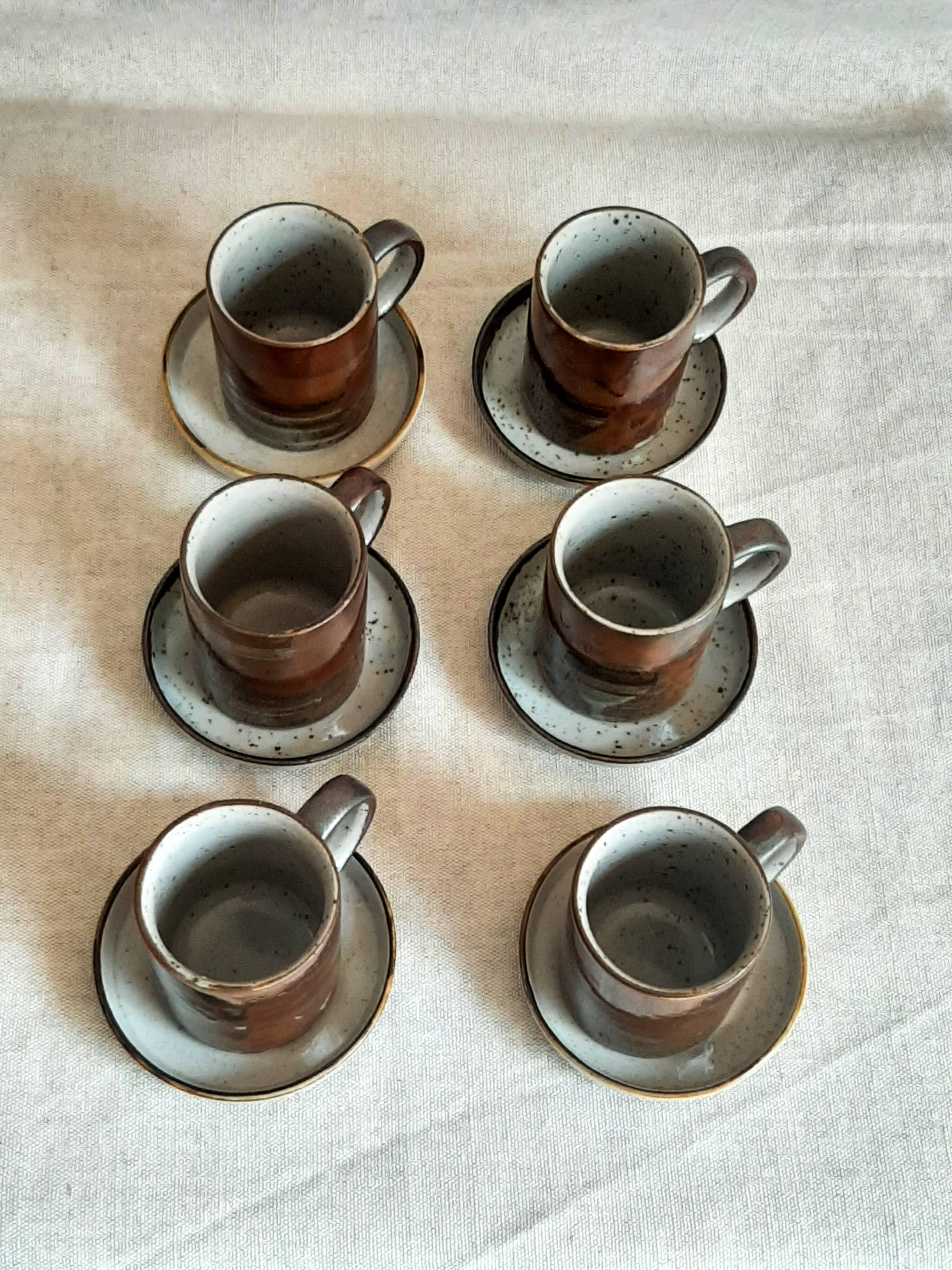 Vintage stoneware coffee mugs