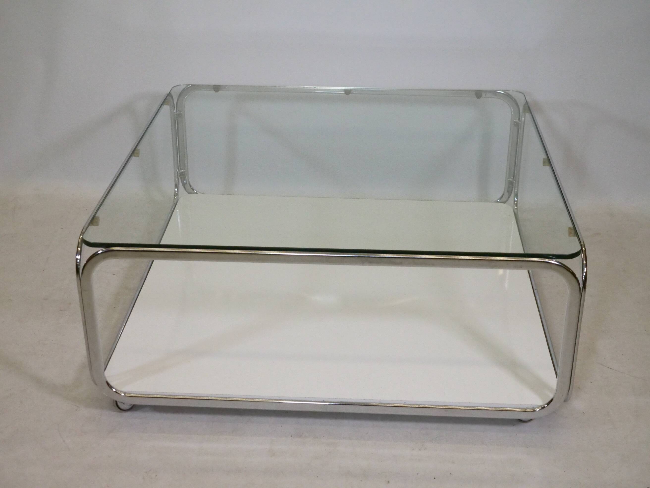 Space Age Chrome and Glass Coffee Table from Germany, 1960s