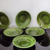 Hollow plates in glazed glazed ceramic green