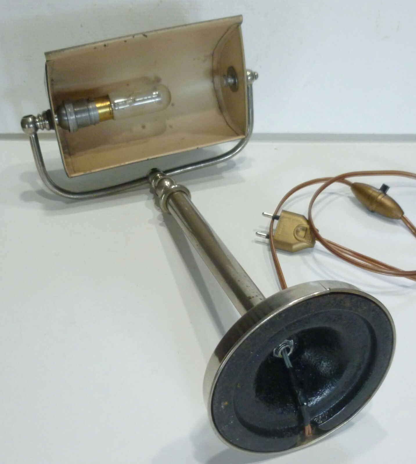 Former 1930s art deco metal desk lamp