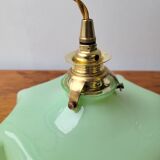 Green draped opaline pendant lamp