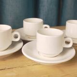 4 fours and 4 bistro coffee saucers