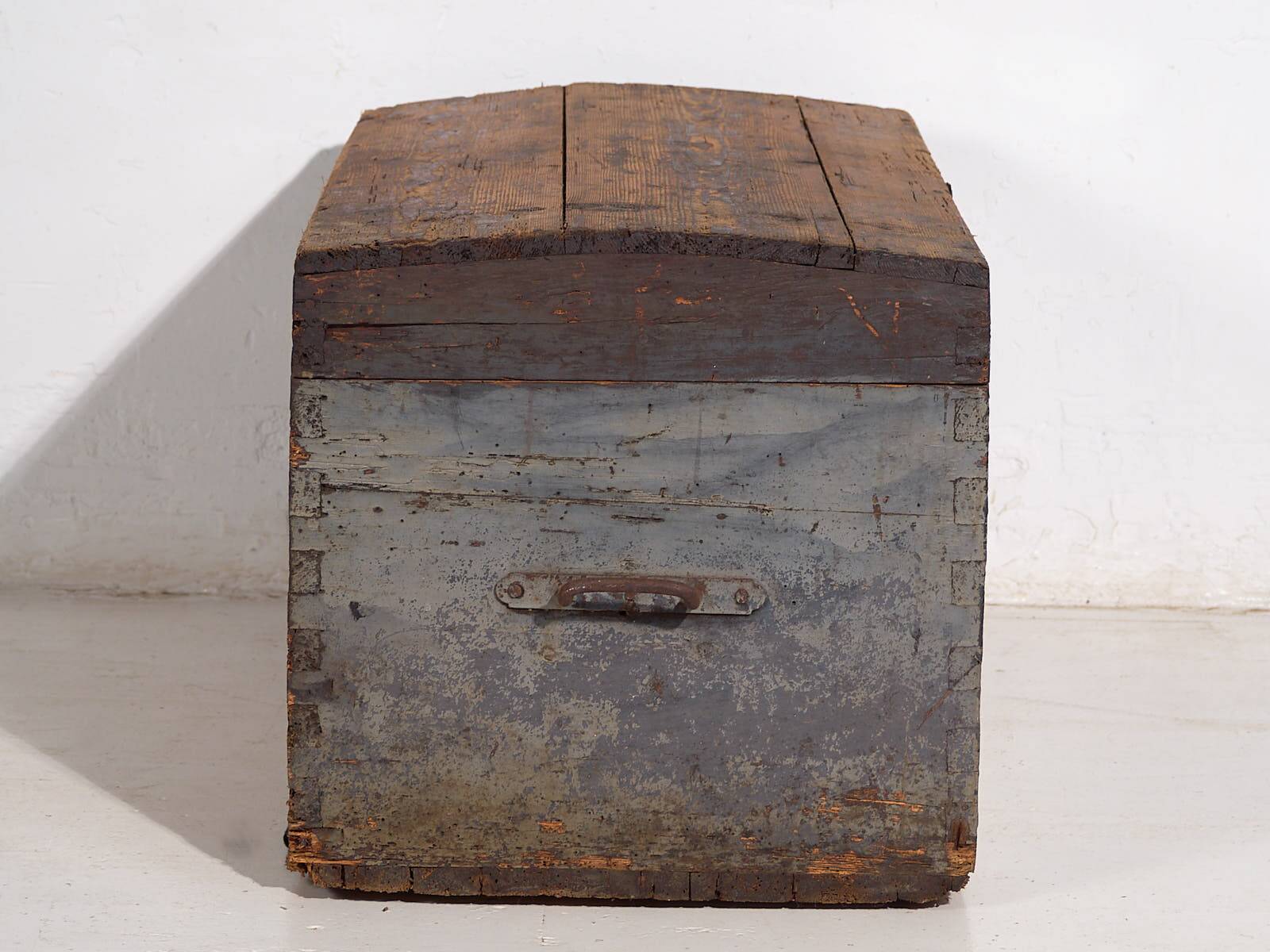 Antique silver-grey solid wood chest (circa 1920) #20