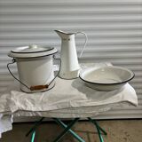 Pitcher bowl and enameled bucket