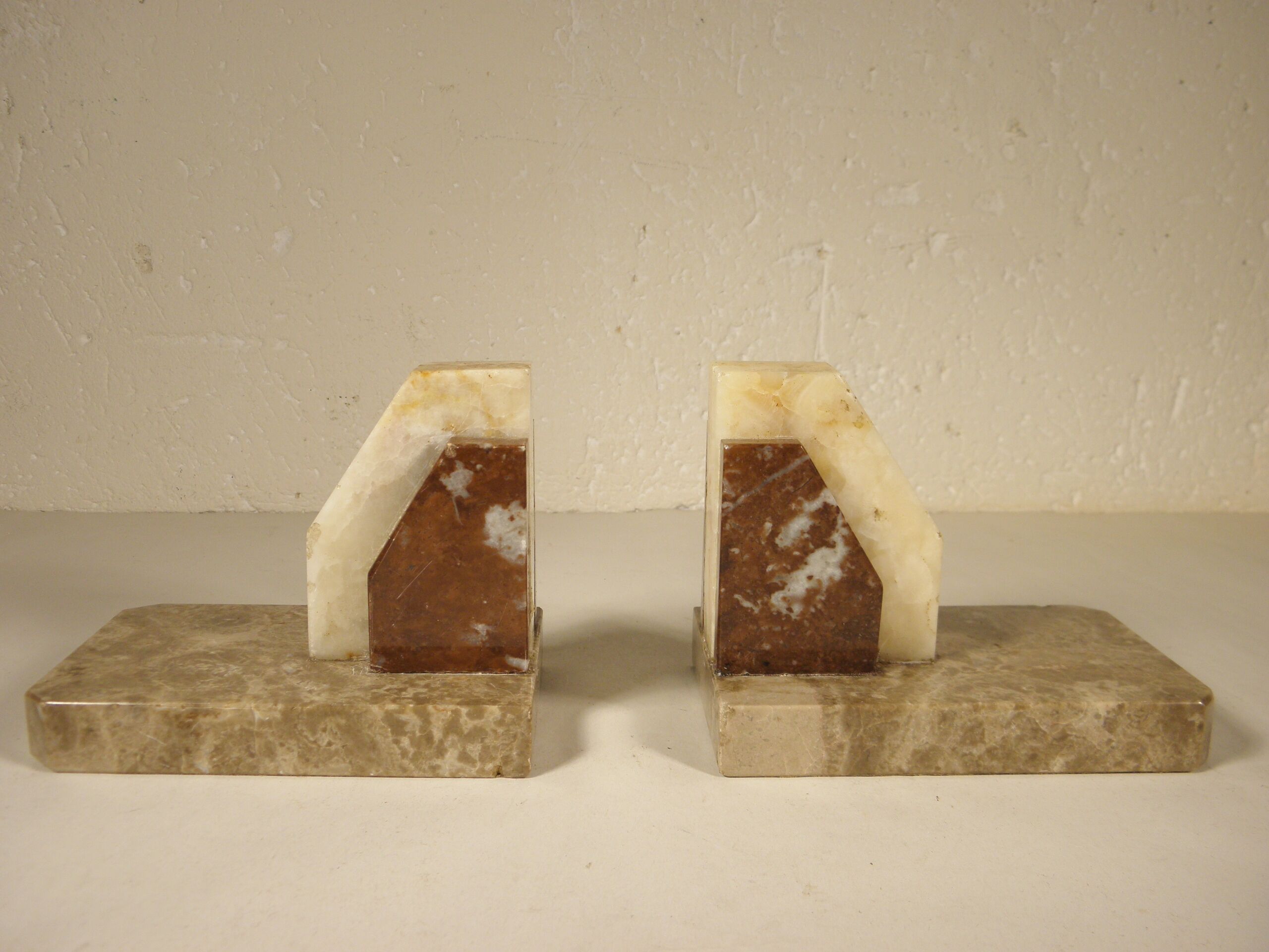 Art deco marble bookends