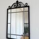 Art Deco black wrought iron wall mirror, Belgium, 1930s