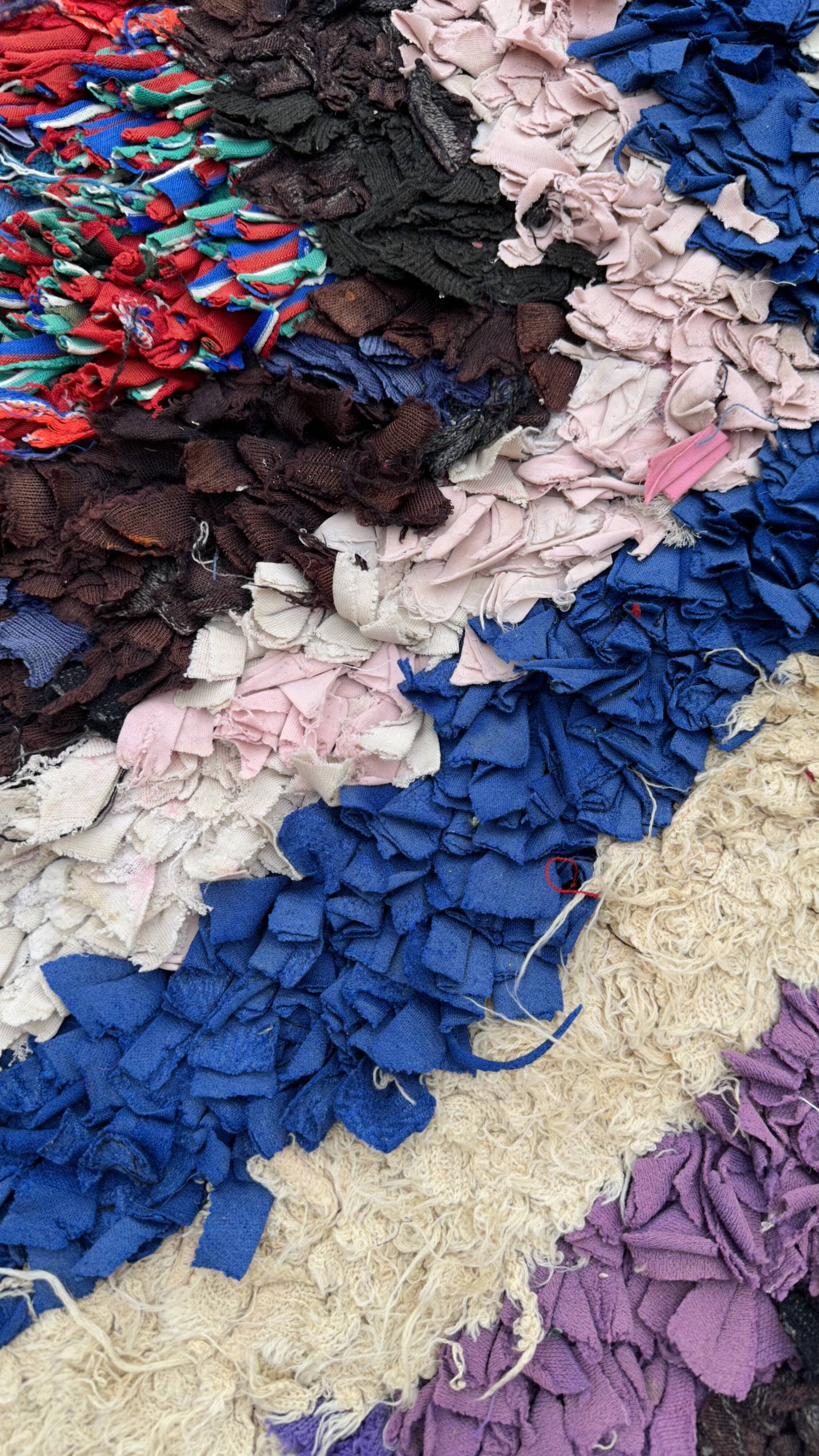 Colorful Boucherouite Moroccan rug - 107 x 244 cm