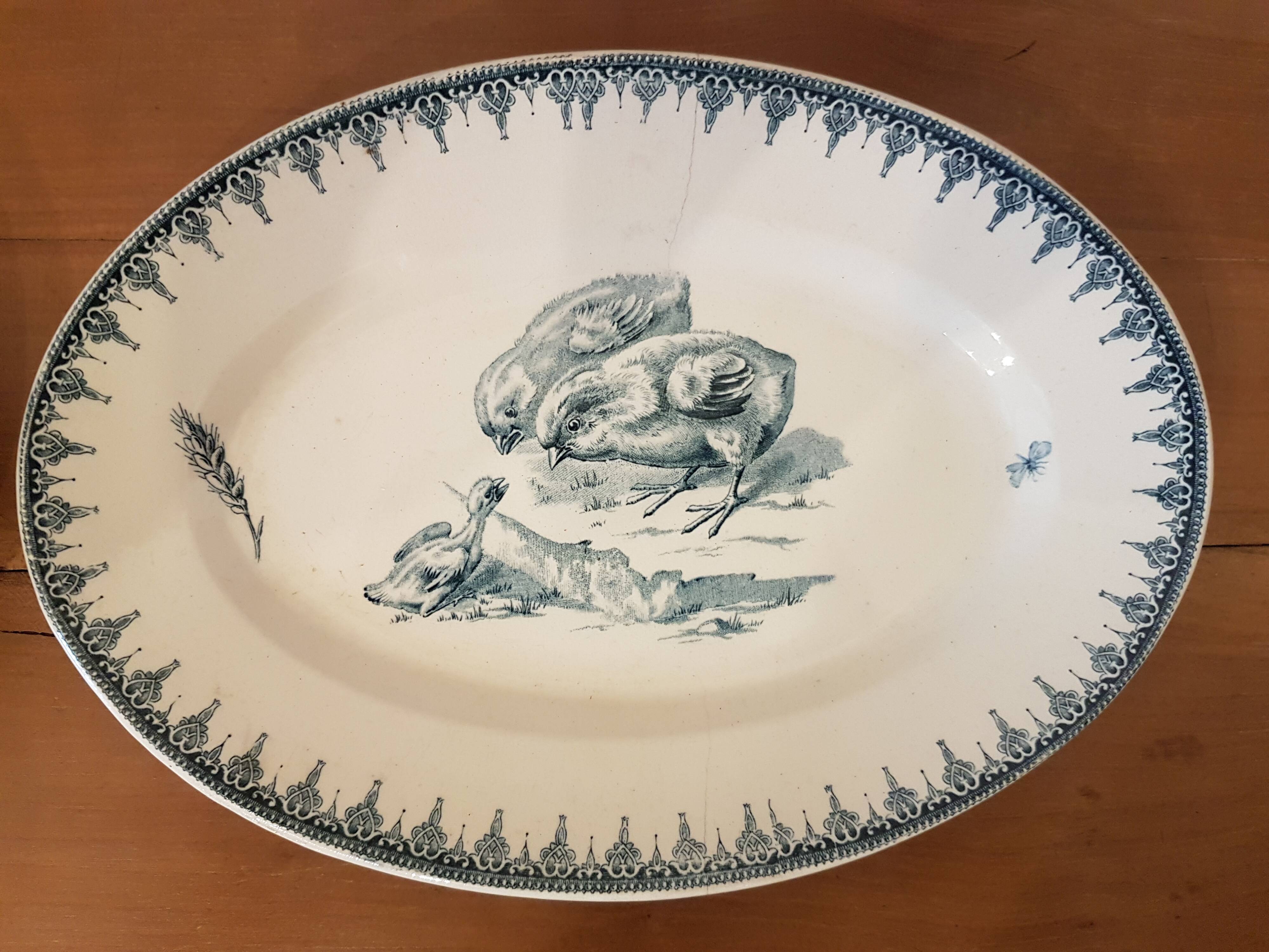 Compotier set and oval flat Iron Earth