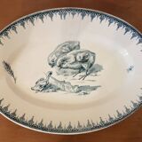 Compotier set and oval flat Iron Earth