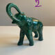 Pair of marbled faience elephants from Saint Clément