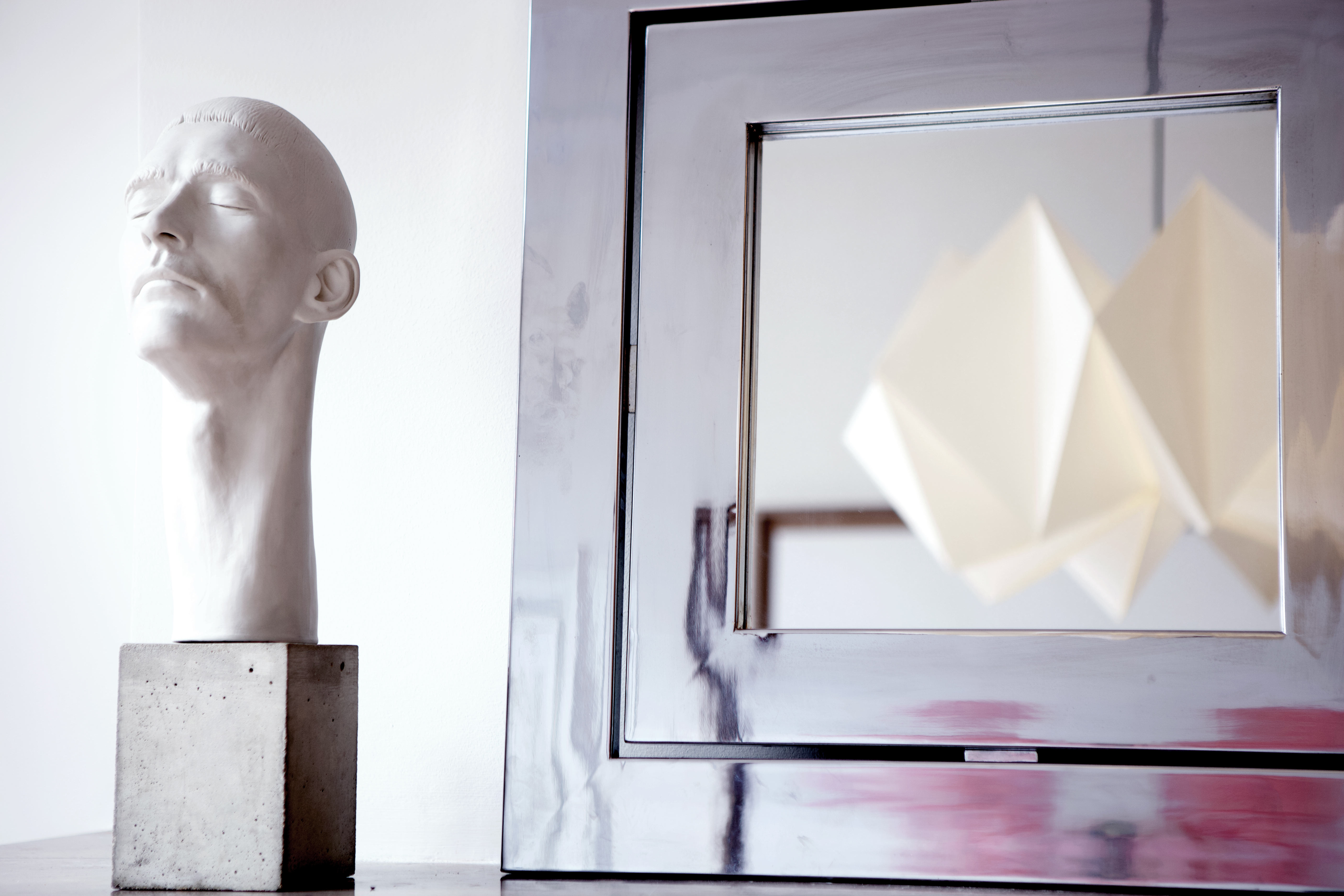 Square mirror in chromed steel, Italy 1960
