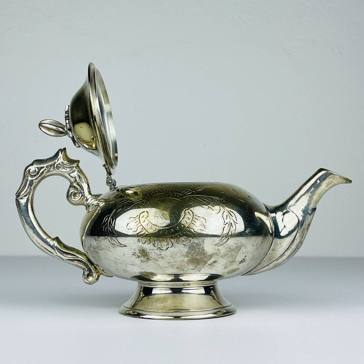 Vintage silver-plated teapot, Italy 1950s