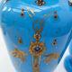 Pair of blue opaline vases