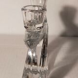 Candlestick with two arms in crystal of Vannes 60s