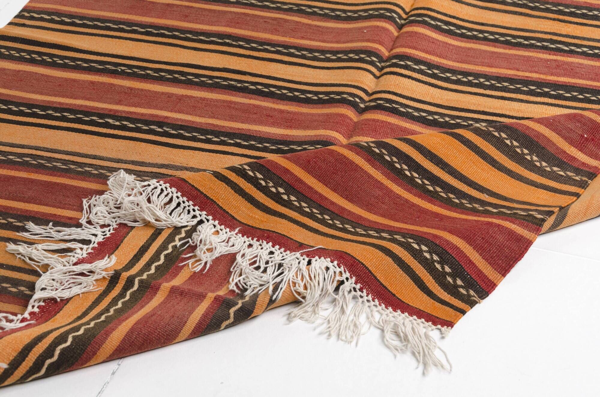 Extra Long Vintage Striped Anatolian Kilim – 337 x 139 cm – sku 134