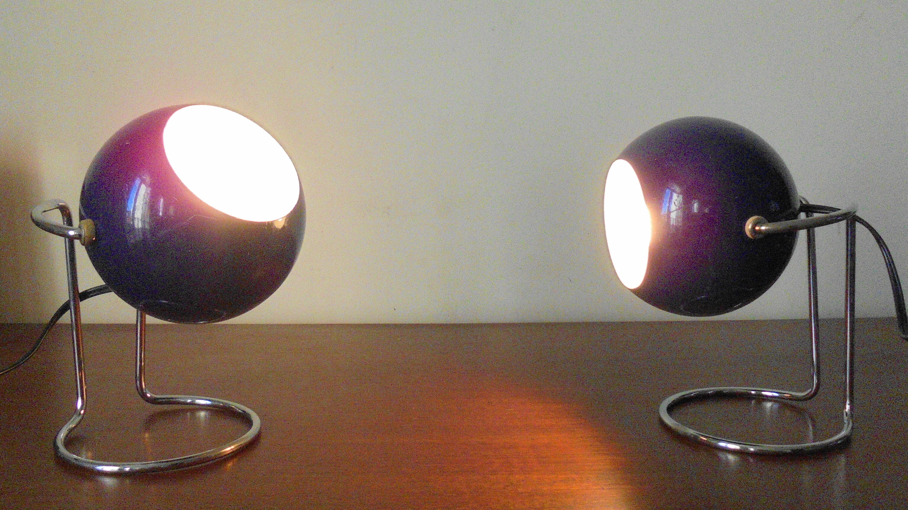 Pair of Eyeball bedside lamps from the 70s