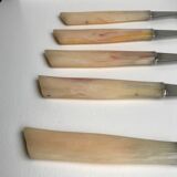 Set of 5 horn dessert forks 60s-70s