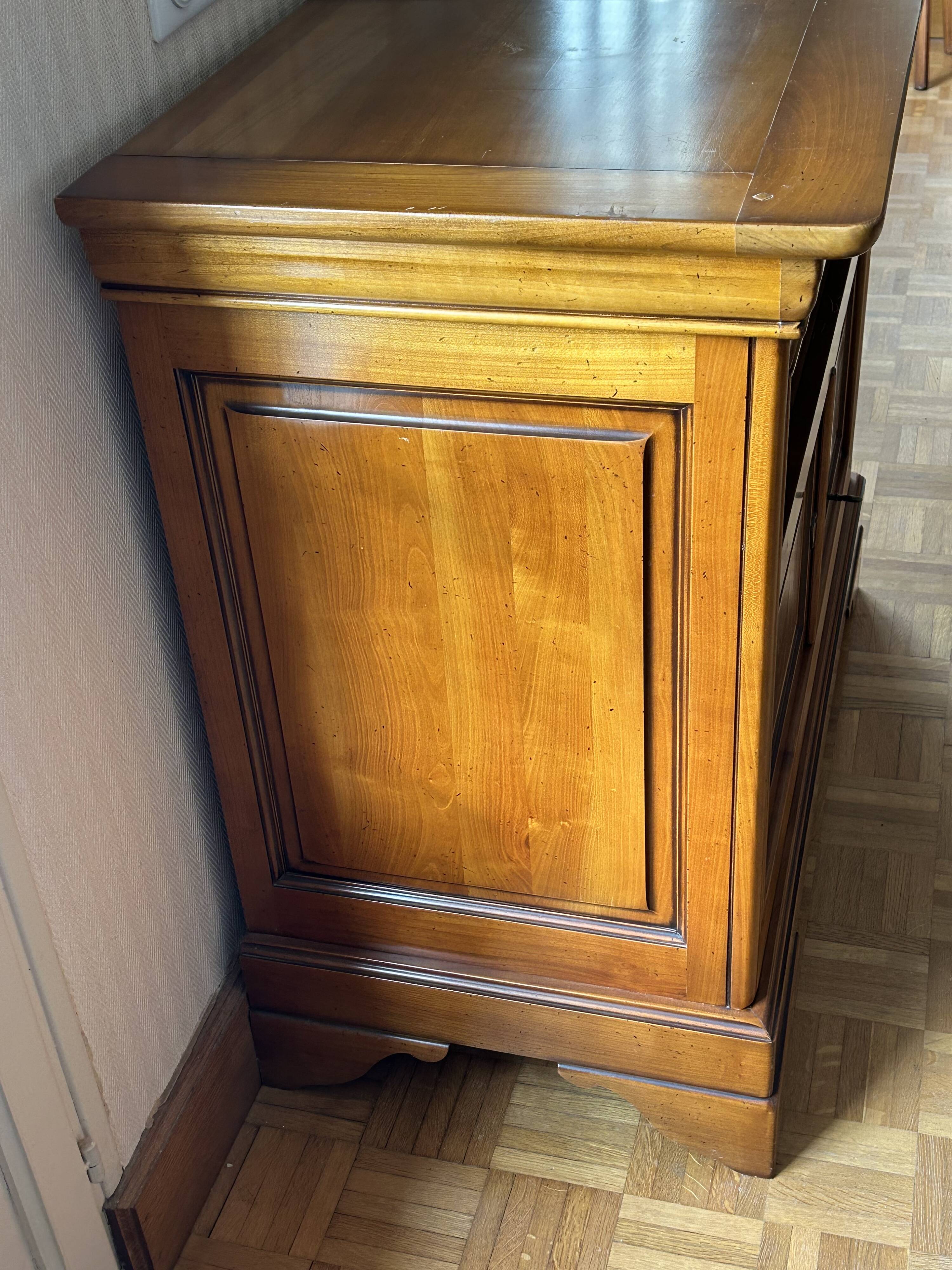 Louis Philippe solid cherry wood TV cabinet.
