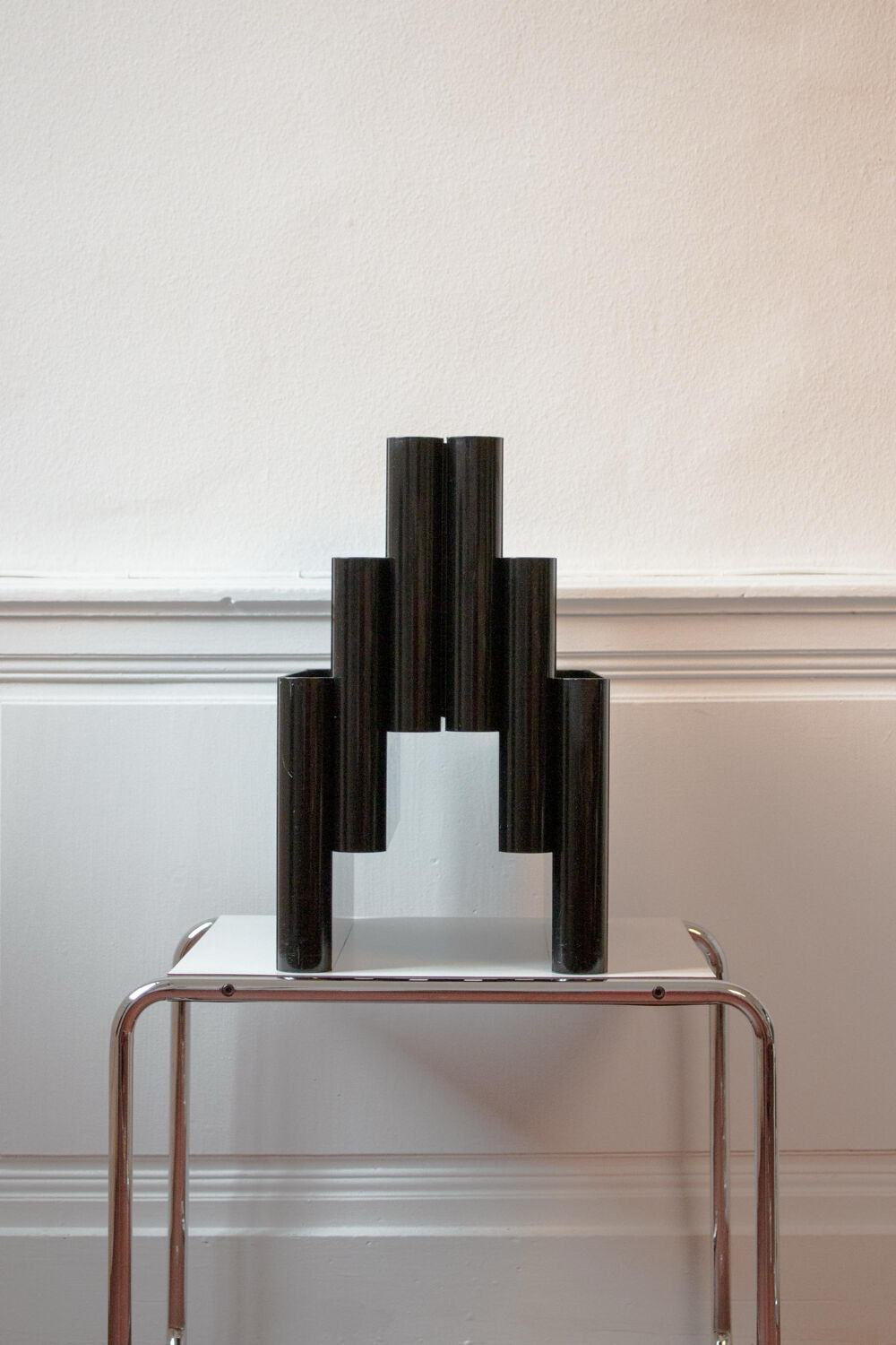 Vintage magazine rack Giotto Stoppino for Kartell, model 4675, black b