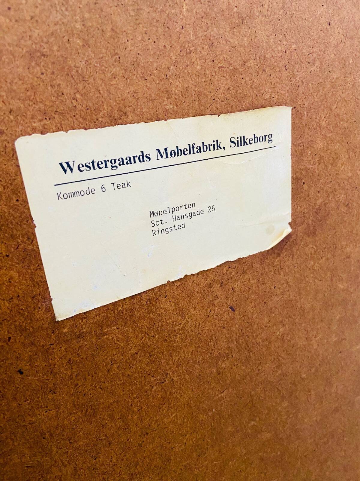 Vintage Danish mid-century teak chest of drawers by Westergaards