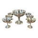 6 dessert cups in silver metal and assorted cut