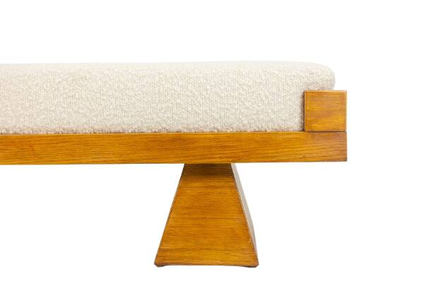 Bench in blond ash. Small-scale Italian craftsmanship. Contemporary.