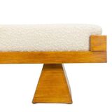 Bench in blond ash. Small-scale Italian craftsmanship. Contemporary.