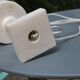 2 white alabaster and brass bedside lamps from the 60s