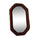 Woven wicker mirror