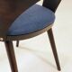 6 chaises de salle à manger vintage en chêne massif et en laine bleue