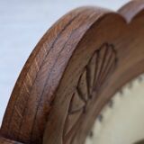 1960s, Danish side/children's armchair, light green furniture velour, oak w