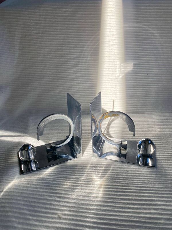 Serres livre art déco en métal chromé