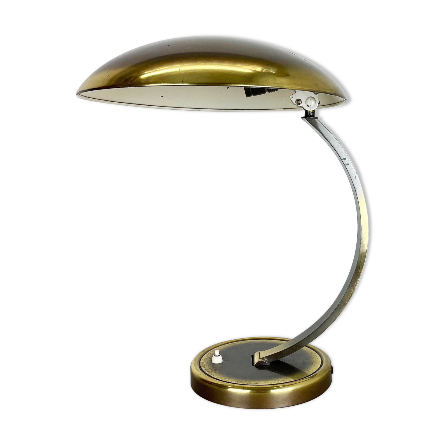 German Brass Kaiser Idell 6751 Bauhaus Desk Light Christian Dell, Germany, 1950s