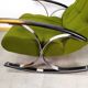 Rocking chair fauteuil a bascule chrome vert - vintage