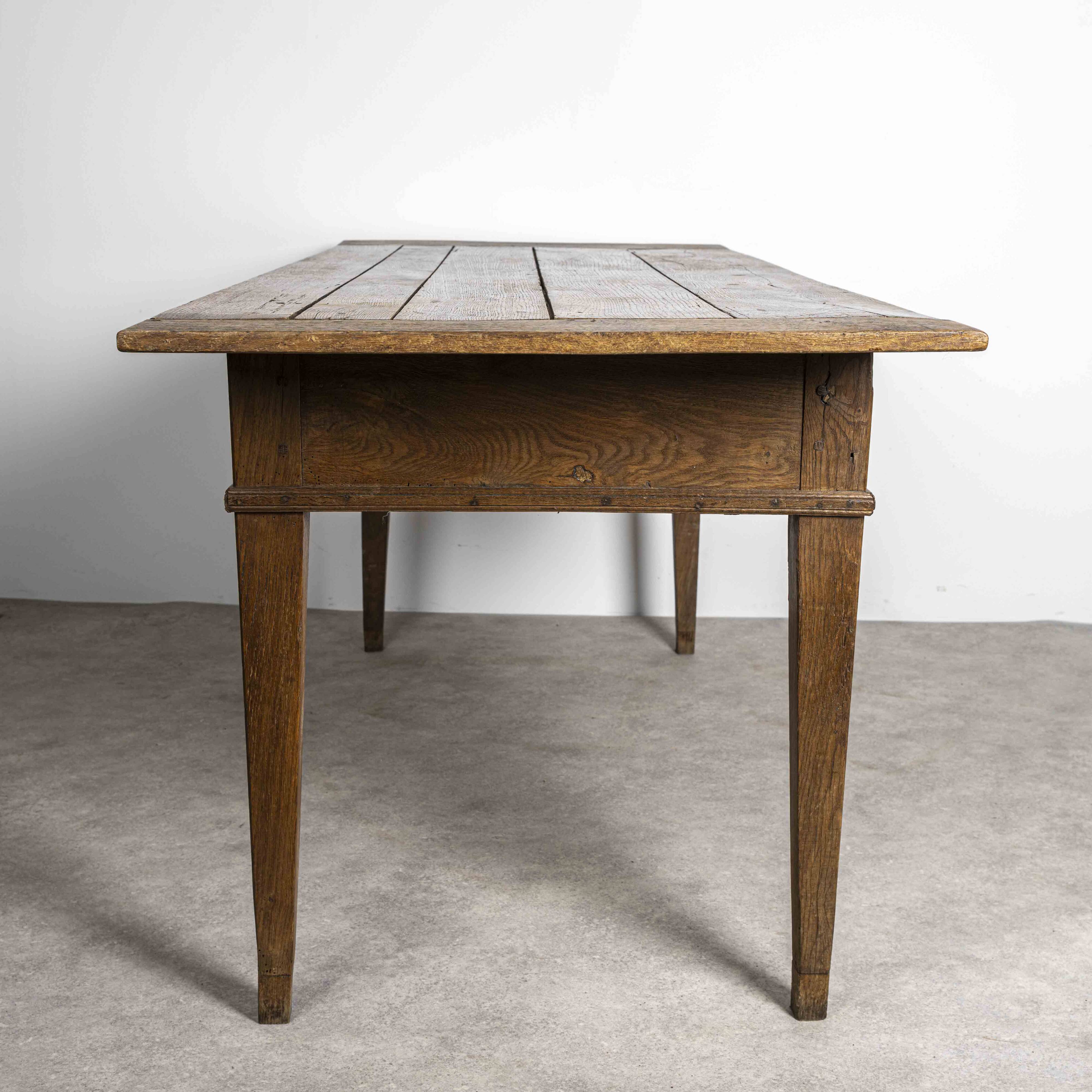 Old wooden farmhouse table