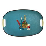 Vintage tray with scoubidou handles