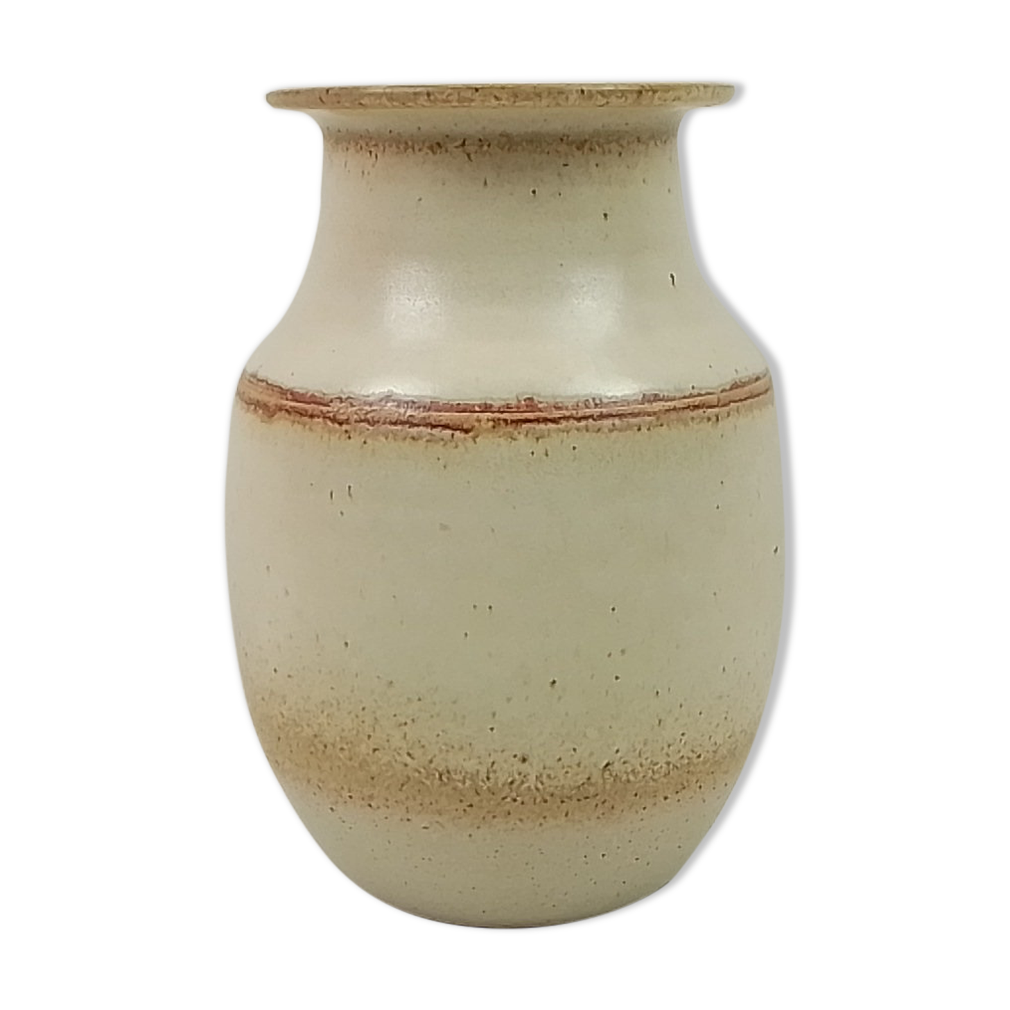 Speckled brown ceramic vase 15.5cm