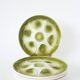 Set of 5 oyster plates Moulins des Loups, Green, 1960