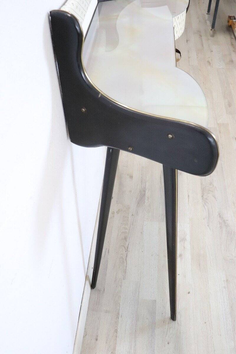 Console Table In Wood And Glass Top, 1950s
