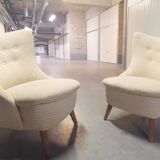 Armchair wing chair egg Barrel 50s modernist