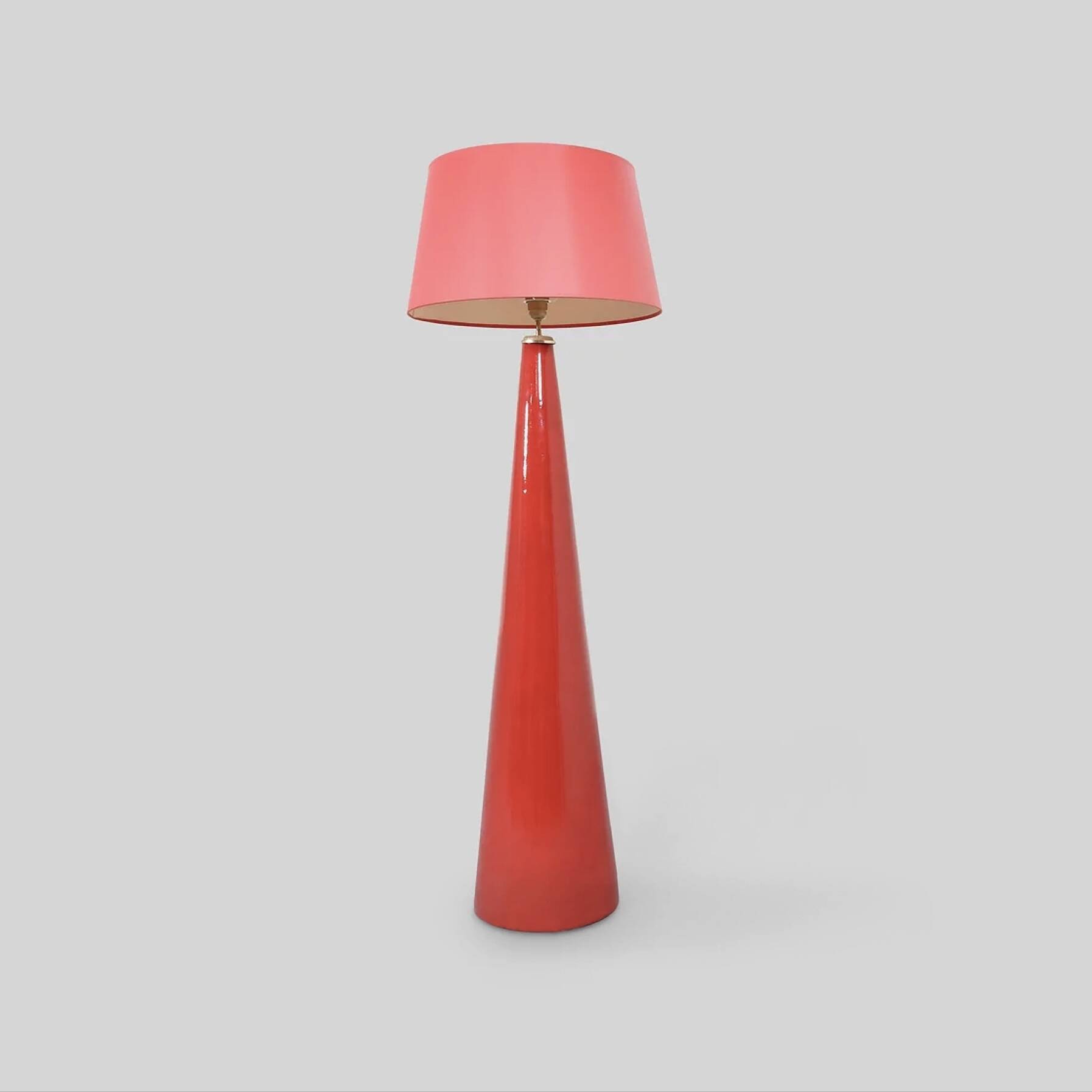 Lampadaire vintage en céramique rouge