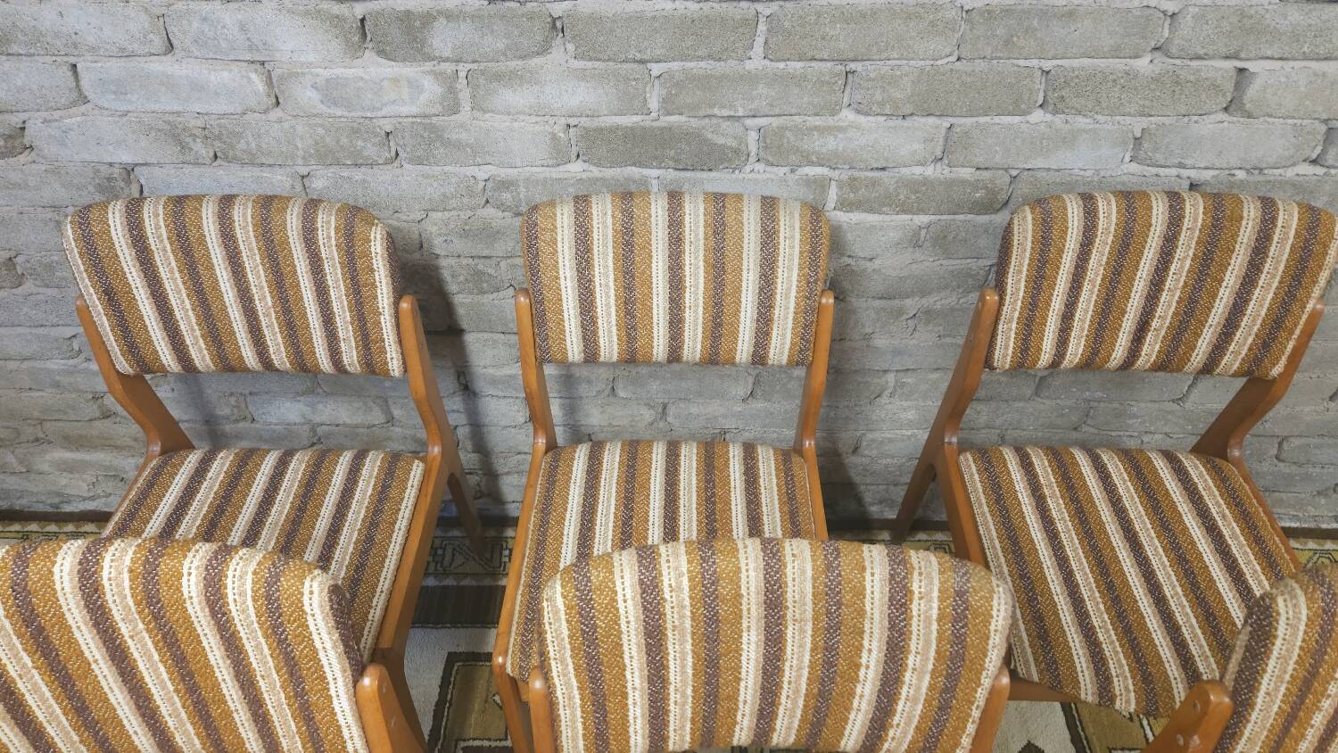 Set of 6 vintage Scandinavian chairs from the 1970s