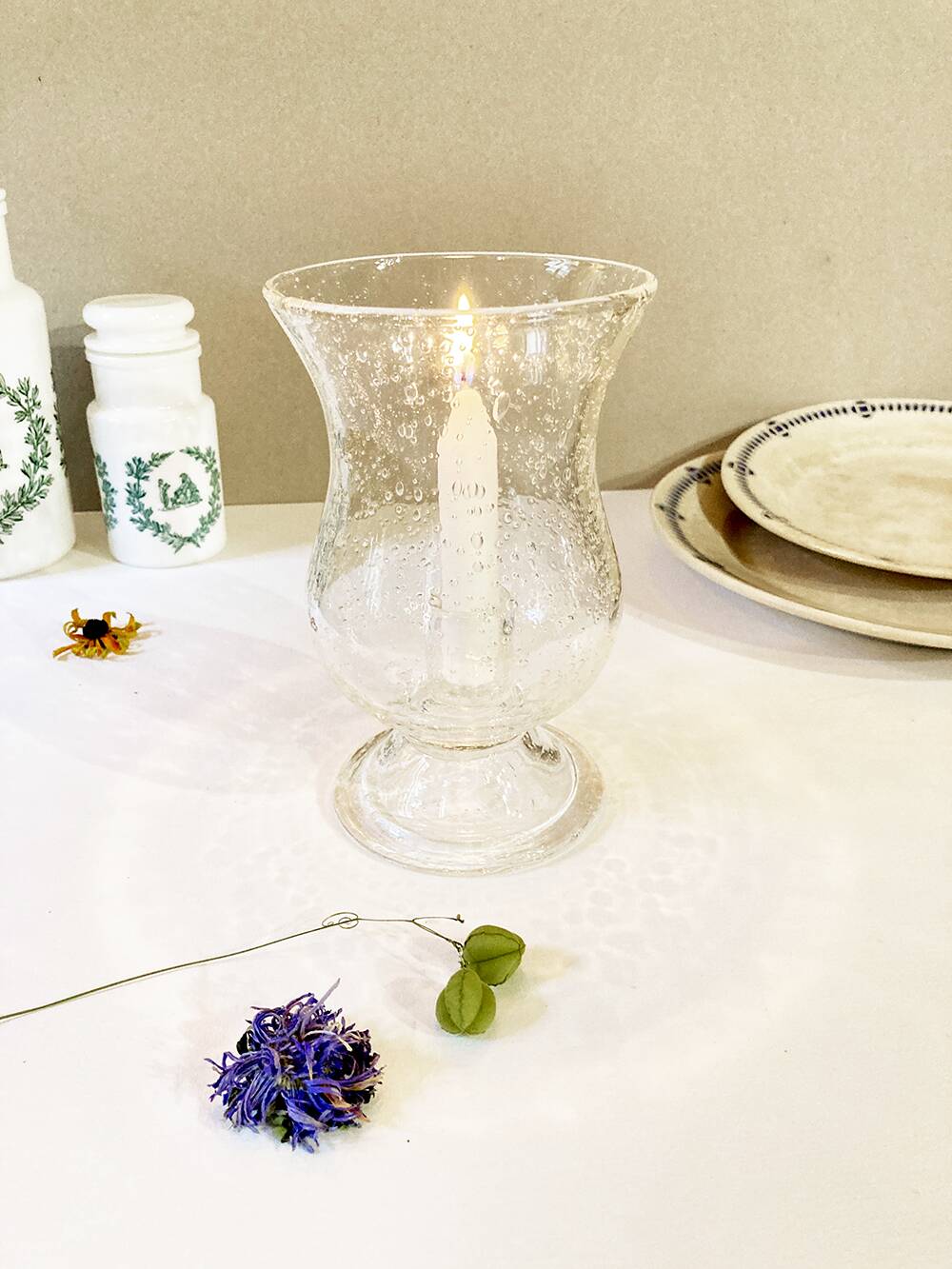 Biot bubble glass tealight candle holder, ca. 1980