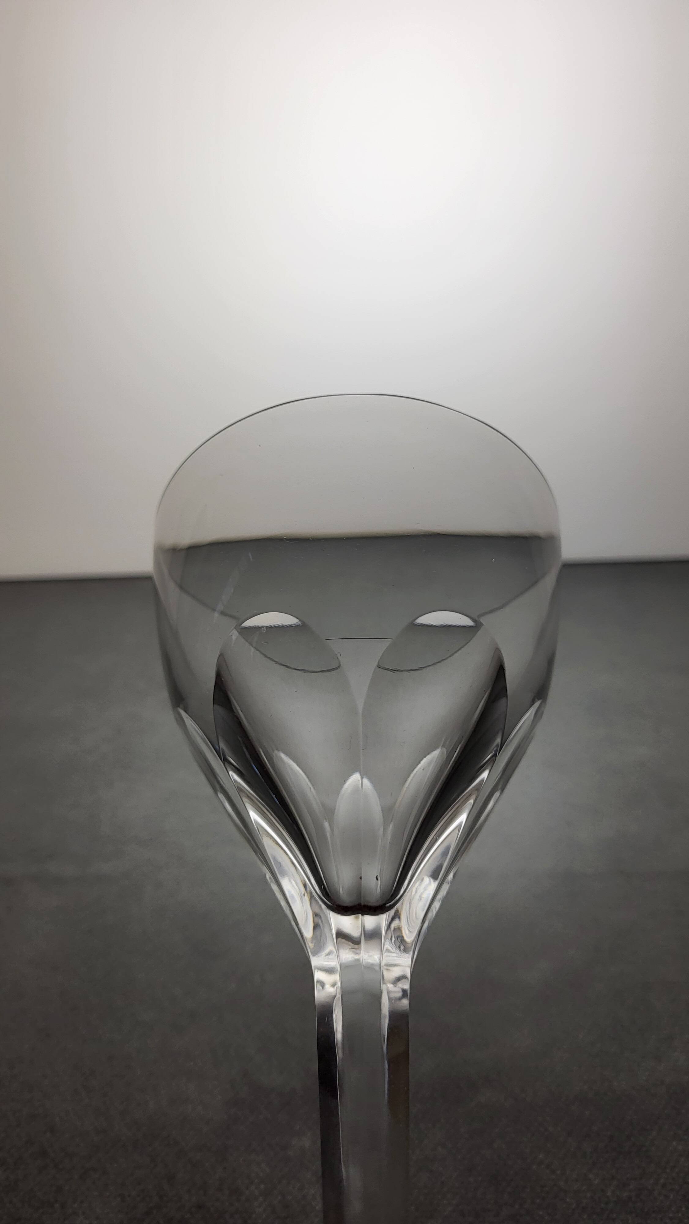 6 Val Saint Lambert crystal wine glasses model Nestor
