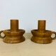Pair of candle holders brutalist solid wood