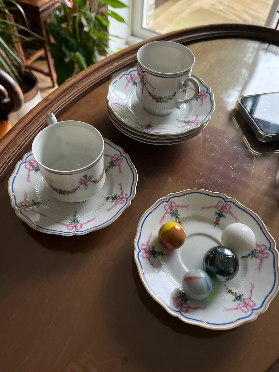 Limoges porcelain coffee cups and saucers