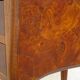 Bedside table with large flap top in burl walnut